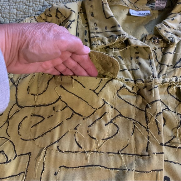 Chico's Lime Green Textured Blazer * Large - Picture 4 of 13